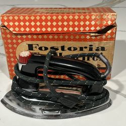 FOSTORIA VINTAGE 1950’S TRU-HEAT IRON WITH ORIGINAL BOX