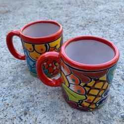Mexican Talavera Cups Mexican Pottery Hand Painted