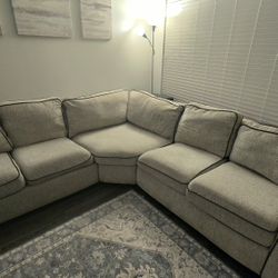 Ashley "Hallenberg Fog" Sectional Sofa 107" x 107" Corner Couch