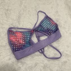 New xl purple mesh crop tank top bracelet festival rave outfit pastel raver