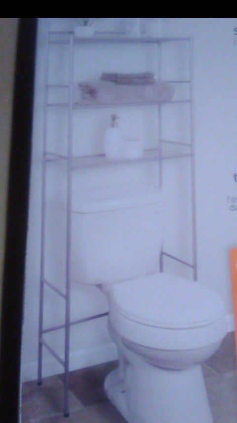 Brand New in box polished pewter 3 shelve over the toilet storage rack