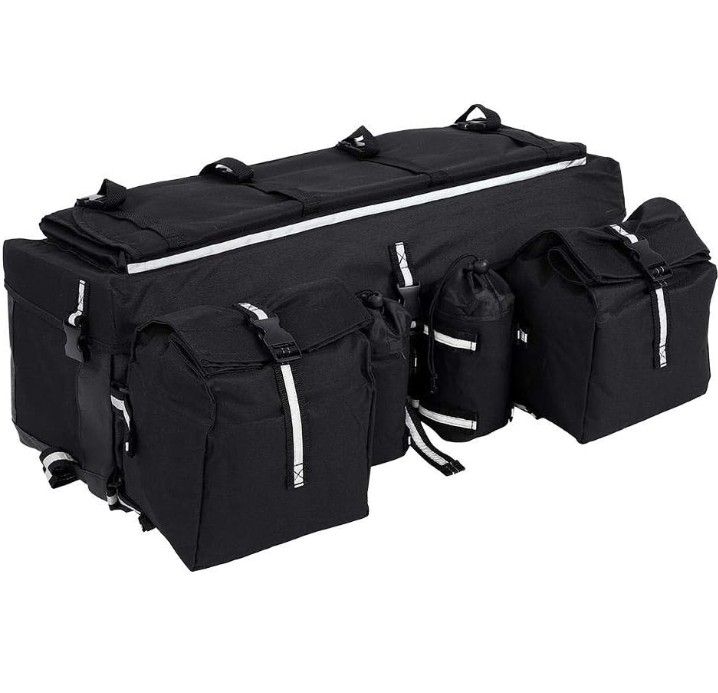 Rear Rack Bag, Car Reak Back Bag Saddle Bag ATV Luggage Bag with Detachable Bag, Oxford Cloth, 26.8x10.6x8.3 in