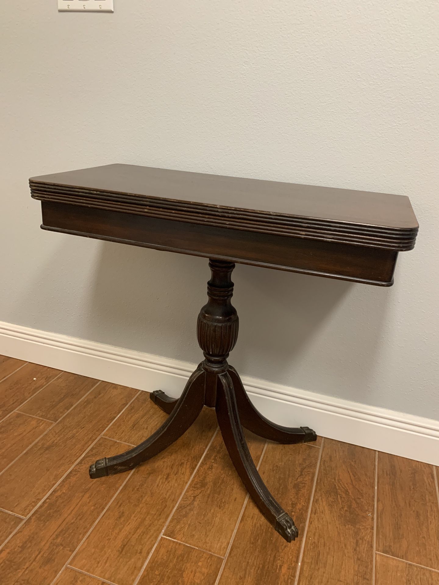 Brandt Sheraton Style Mahogany Swivel Flip-Flop Game Table / Console