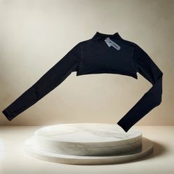 🔥 NWT Nike x SKIMS Vintage Seamless Shrug – Obsidian S 🔥