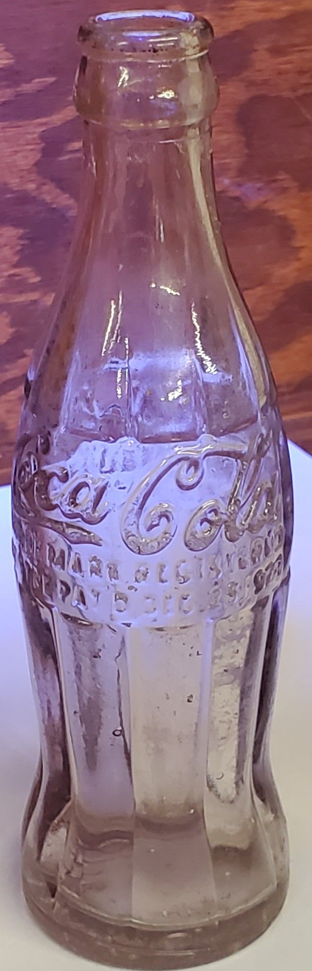 Christmas Coke Glass Bottle 1923 IRRADIATED Purple