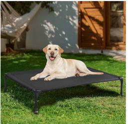 Veehoo Elevated Dog Bed – Large 42” x 30” – Black