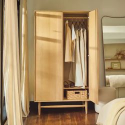 Open Box article Armoire White Oak 