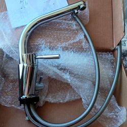 NEW Chrome Kitchen Faucet with Braided Hoses