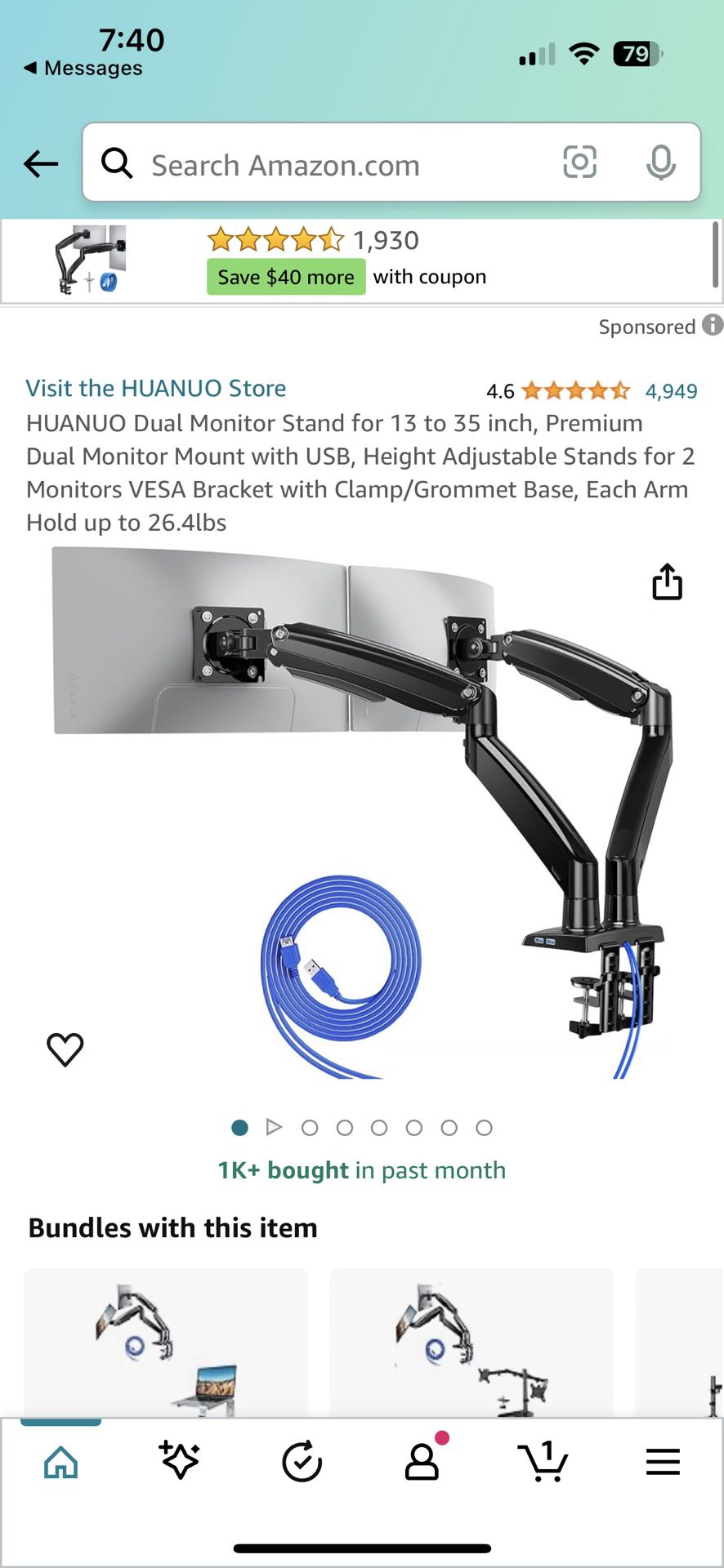 HUANUO Dual Monitor Stand for 13 to 35 inch