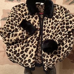 Knitted Sweater With Fur Trim