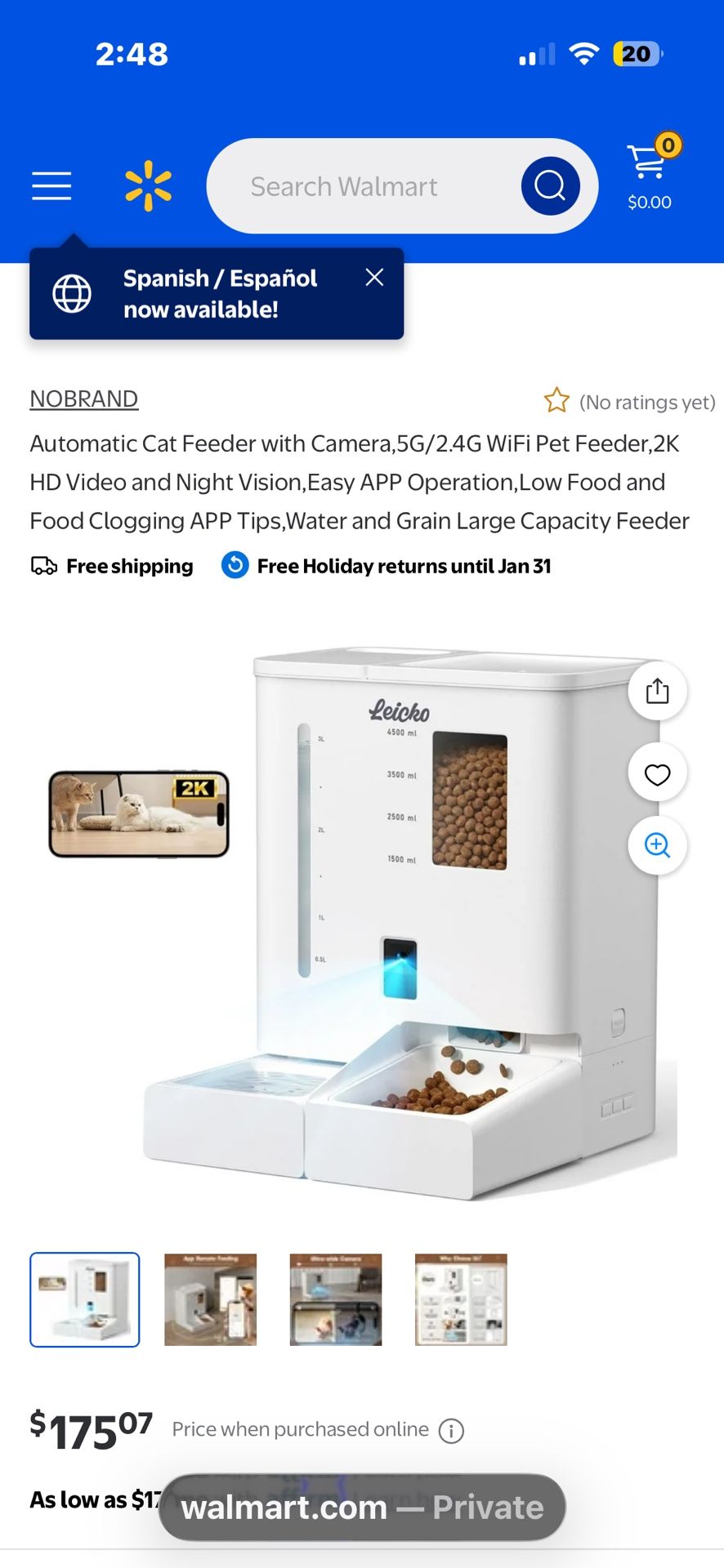 New Dog Or Cat Water And Food Feeder With Camera