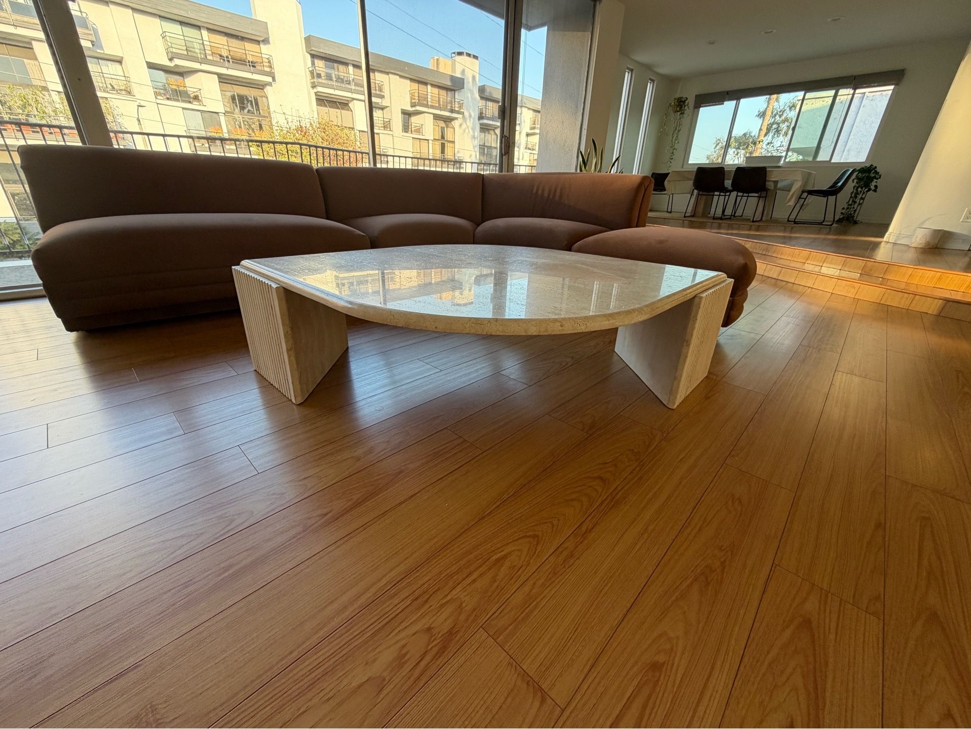 Vintage 1970’s travertine coffee table-century city