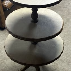 antique three-tier table