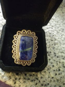 Beautiful  lapis ring custom made sterling silver