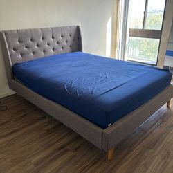 
Modern Upholstered Bed Frame (No Mattress)
