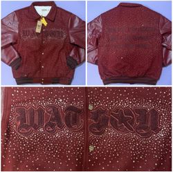 Watson “Aim for the Stars” Varsity Jacket – Burgundy