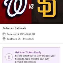 Padres vs Nationals - Tue 6/24 - Sec 215
