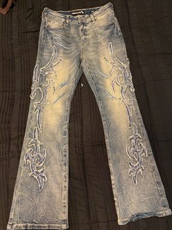 stone falcon skinny flared mens jeans 32x32