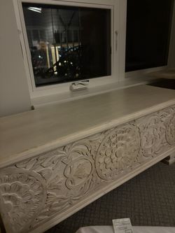 Hand-Carved Wooden Storage Chest