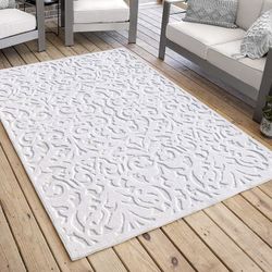 Orian Rugs My Texas House Lady Bird Outdoor Rug - 5'2" x 7'6" Rectangle floral design