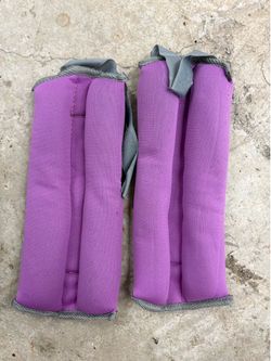 Adjustable Purple/Gray Nylon Ankle Weights 2 lb Pair (2) Gym Training