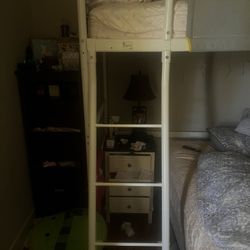  VITVAL Loft bed frame, white/light grey, Single