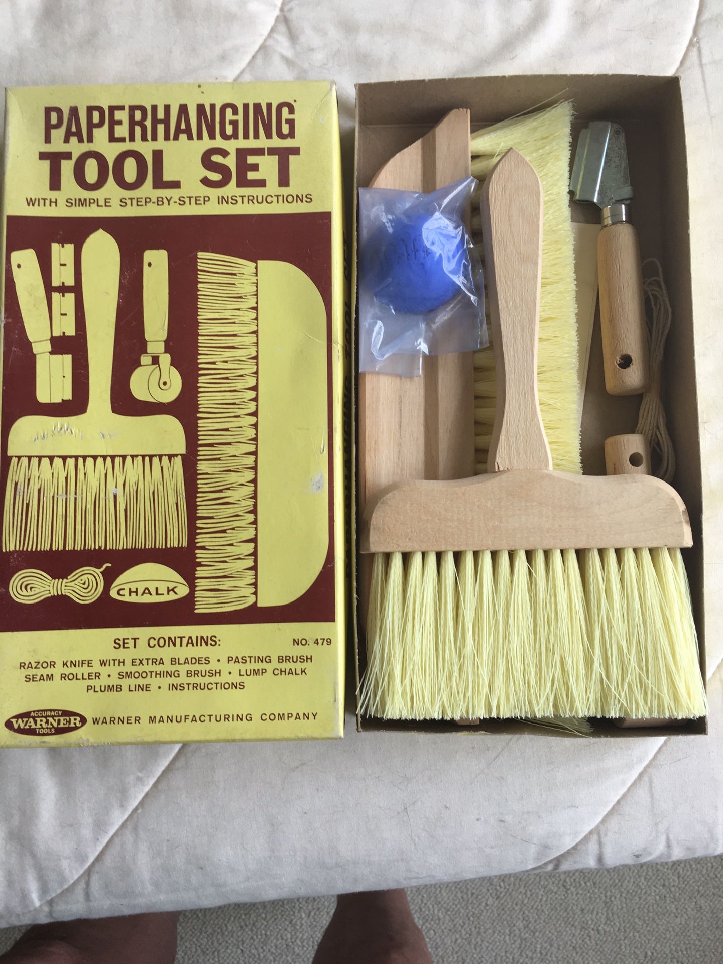 Warner tools vintage paper hanging tool set new in box!