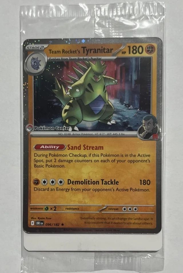 Pokemon Center Stamp Team Rocket’s Tyranitar PKC Promo 096/182 Sealed