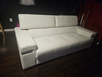 White leather couch
