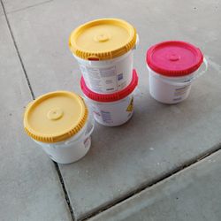 4 Empty Pool Chlorine Buckets 