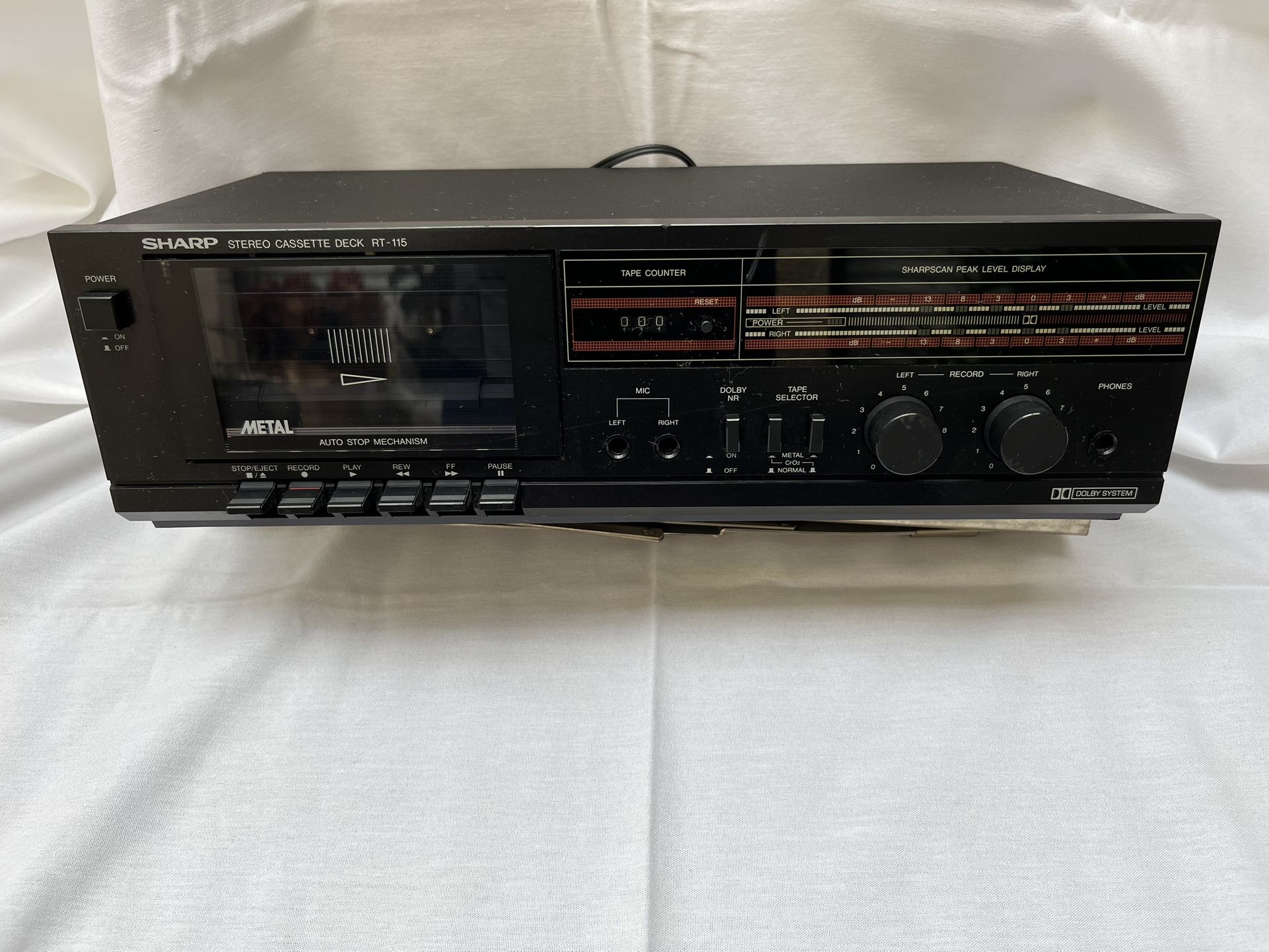 Sharp stereo cassette deck