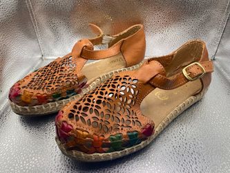 Huaraches Sandals Flats Mexican style Boho Hippie leather Women’s size 8 mujer