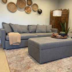 Crate and Barrel Sofa and Ottoman