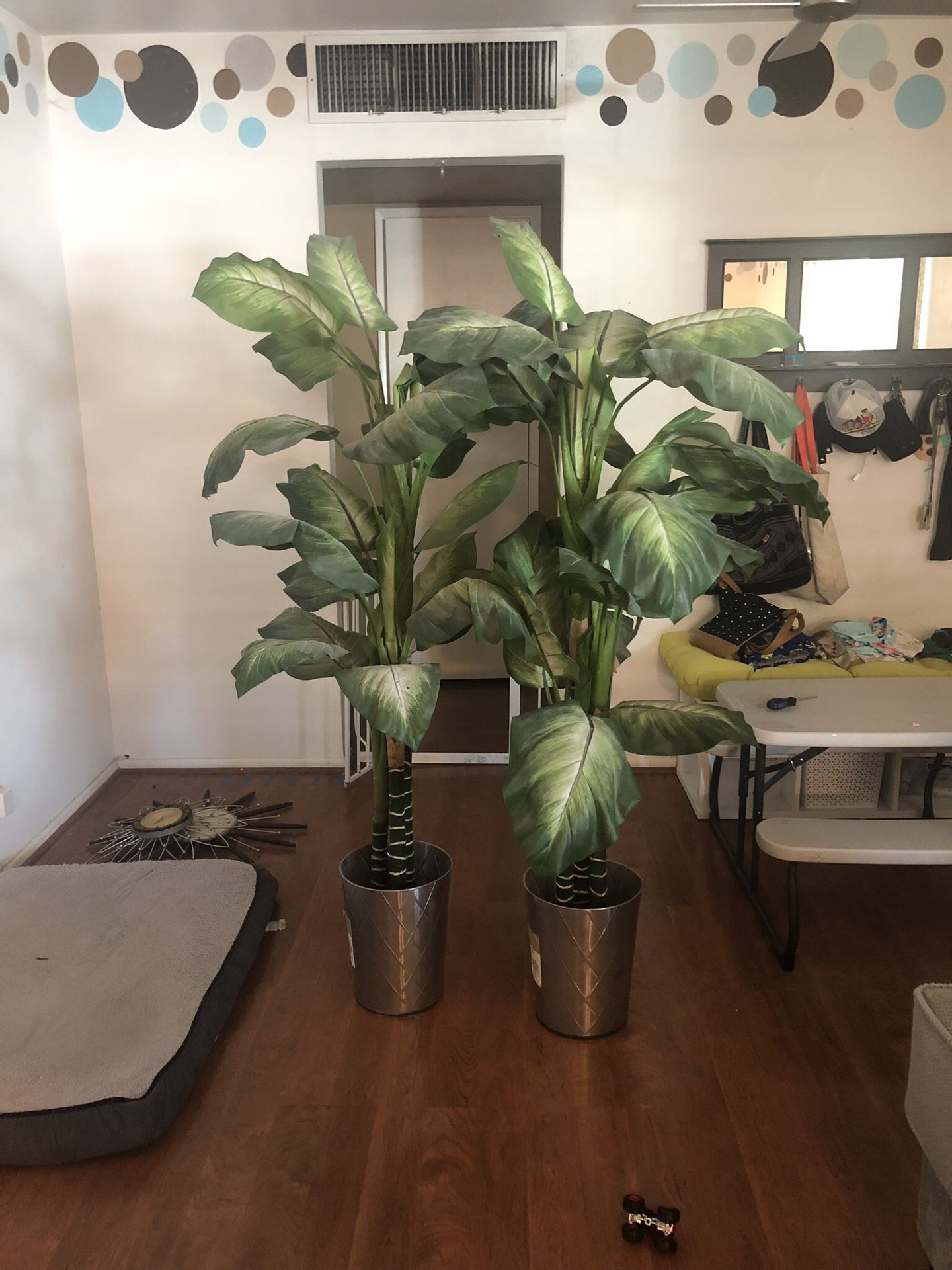 2 Five Foot Tall Tropical Faux Fake Plants