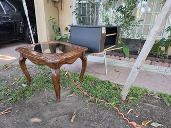 Wood table and TV media stand console