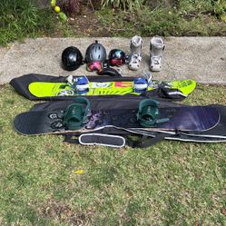 Snowboards, Boots, Goggles