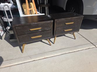 Mid-Century Modern Nightstands – Set of 2