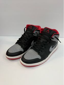 Nike Air Jordan 1 Mid Light Smoke Grey Black Red DQ8426-006 Men’s Size 10 (bay)