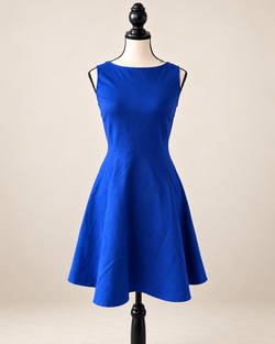 Kate Spade Royal Blue Bow Back Fit & Flare Dress Size 2