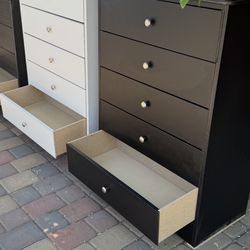 Black Chest 5 Drawer Dresser New!