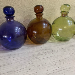 3 bottles yellow,brown, blue long 9