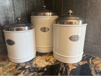 Sugar, Flour, Tea White/Silver Airtight & Decorative Storage Containers