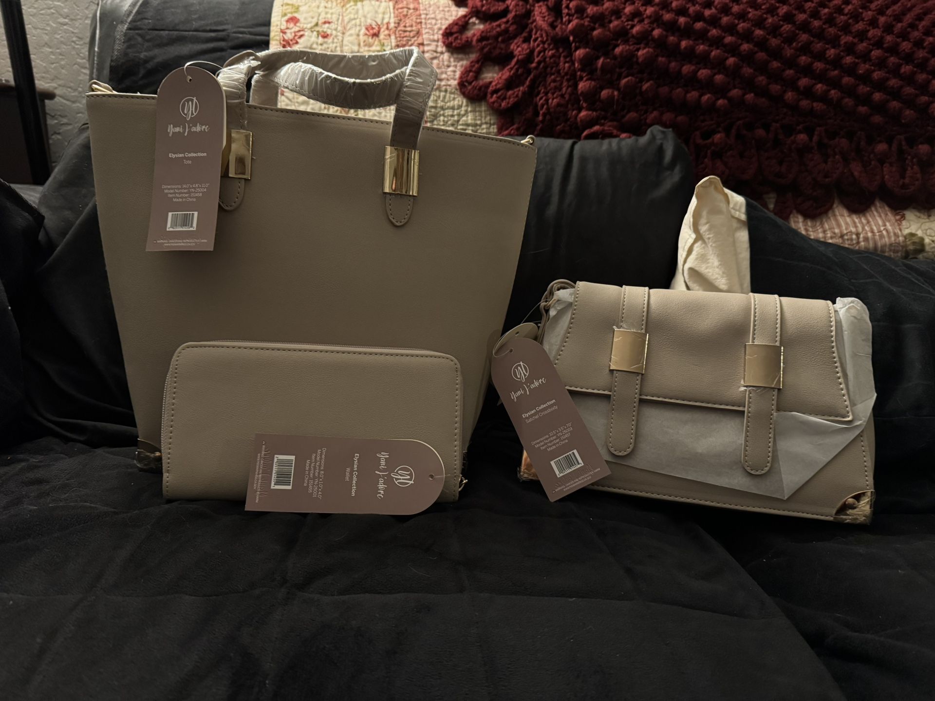 Tote x2, Satchel, Clutch, Wallet, Mini Backpack: Yani J'adore “Elysian” Collection