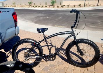 SIKK UFO Fat Tire 7 Speed Flat Black Frame Black Wheels