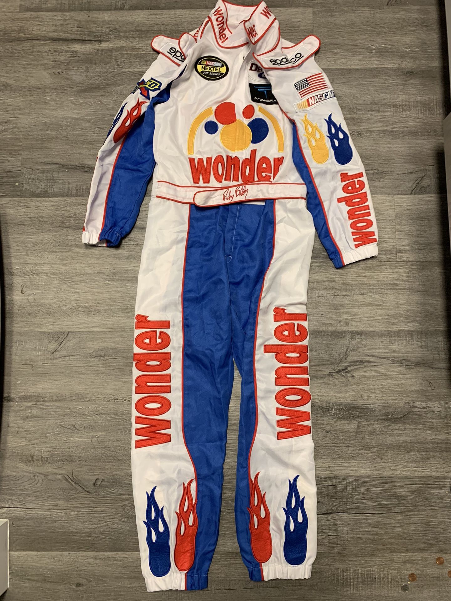 Ricky Bobby Nascar Talladega Nights Wonder Bread Racing Suit Size S Adult #479