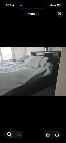 Dark Wood king Bed Frame with Headboard