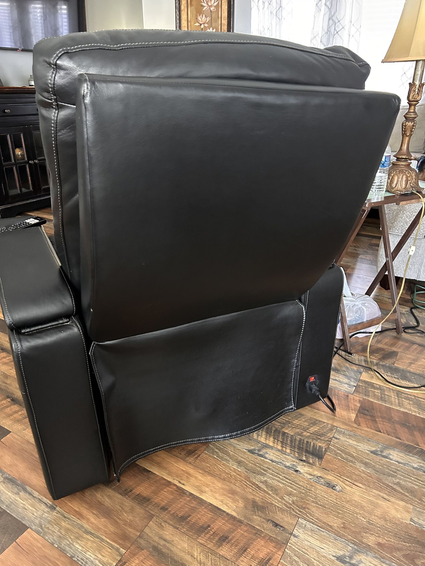 Black leather recliner