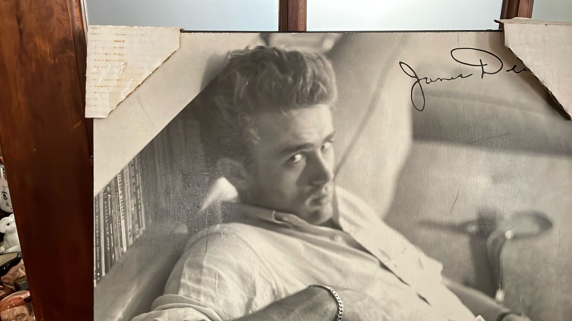 James Dean Vintage Picture Print On Boars New Condition Still In Corner Protection