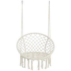 Victoria White Cotton Patio Swing Chair