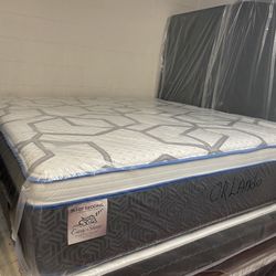 King Size Mattress Pillow Top 14” Inches Thick Excellent Comfort Also Available: Twin, Full And Queen New From Factory Delivery Available